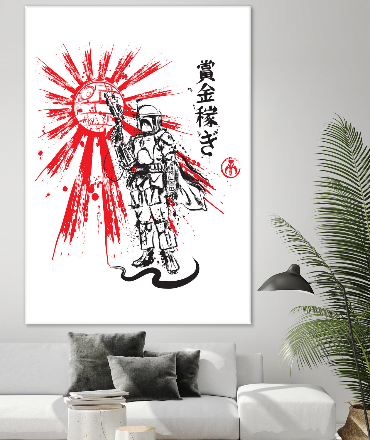 Mandalorian Warrior sumi-e by Antonio Camarena on GIANT ART - white digital painting