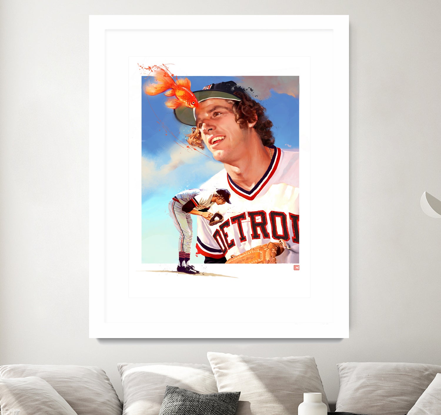 Mark Fidrych by Claudia Labarca on GIANT ART - orange digital painting