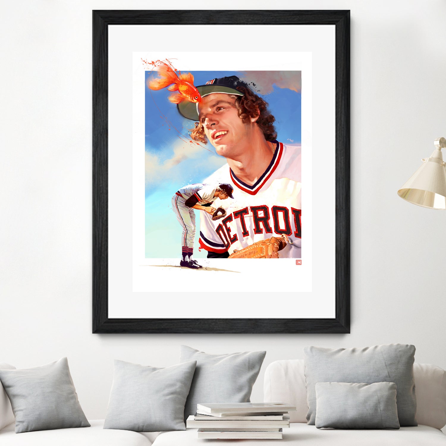 Mark Fidrych by Claudia Labarca on GIANT ART - orange digital painting