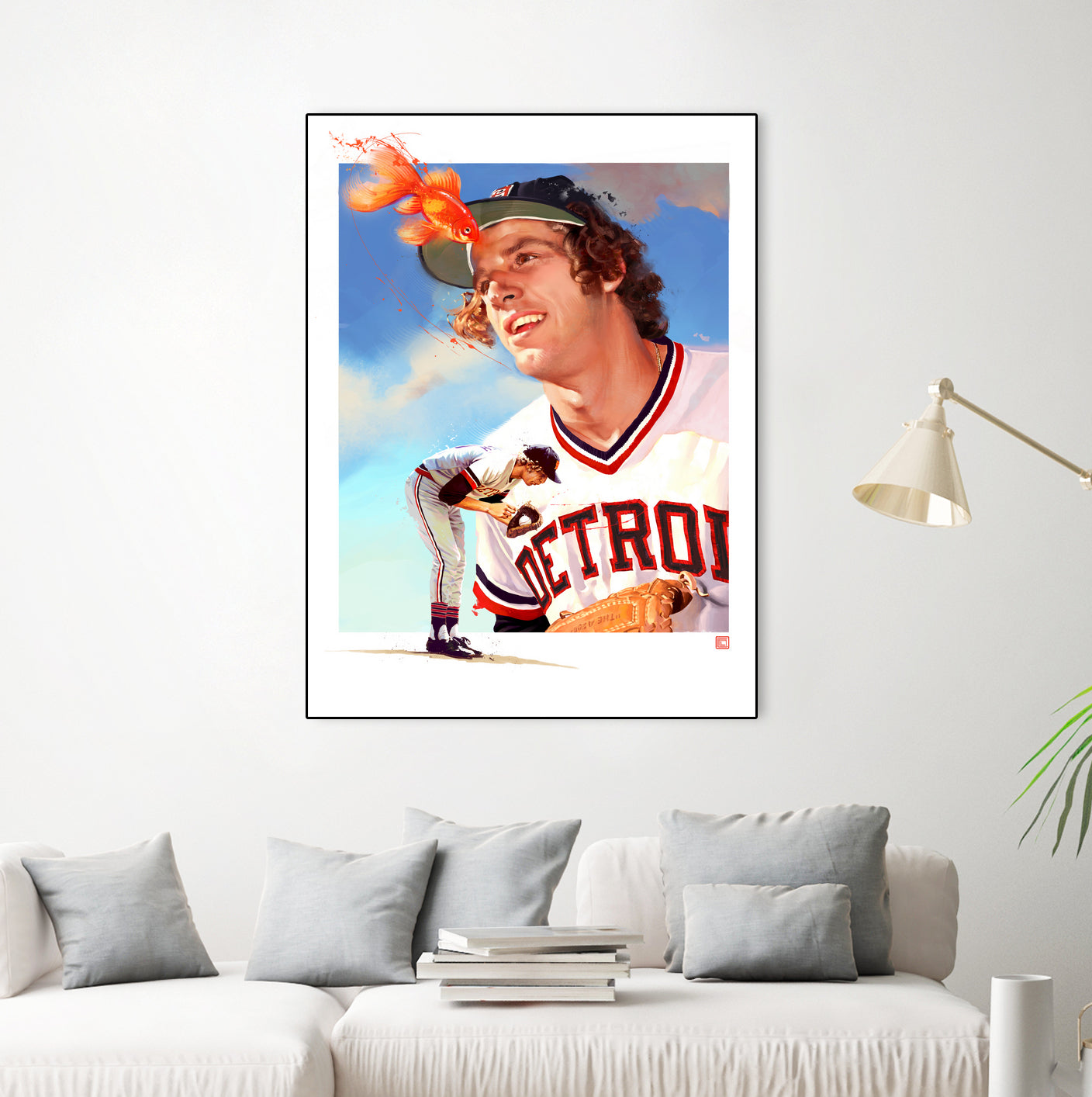 Mark Fidrych by Claudia Labarca on GIANT ART - orange digital painting