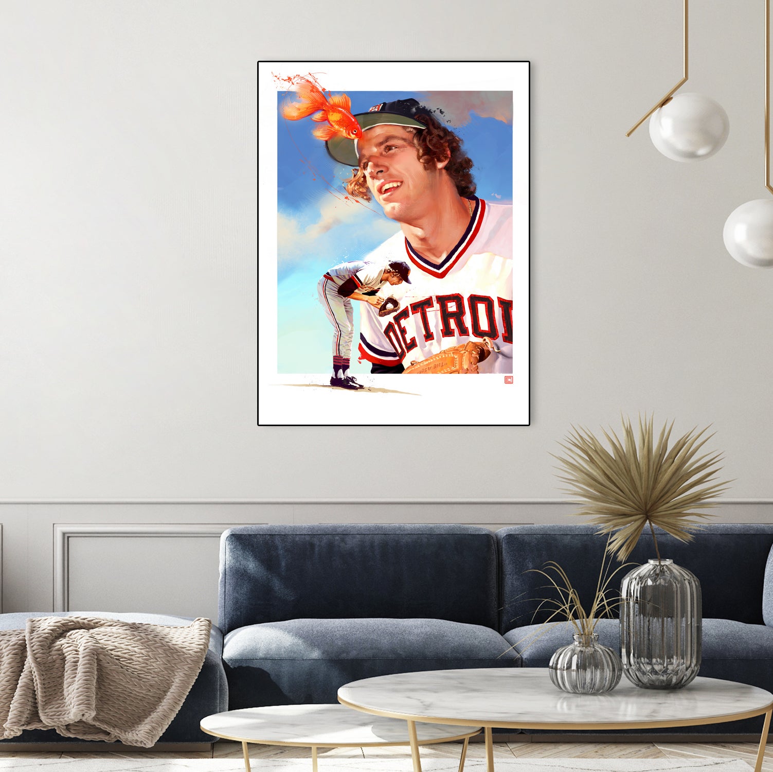 Mark Fidrych by Claudia Labarca on GIANT ART - orange digital painting