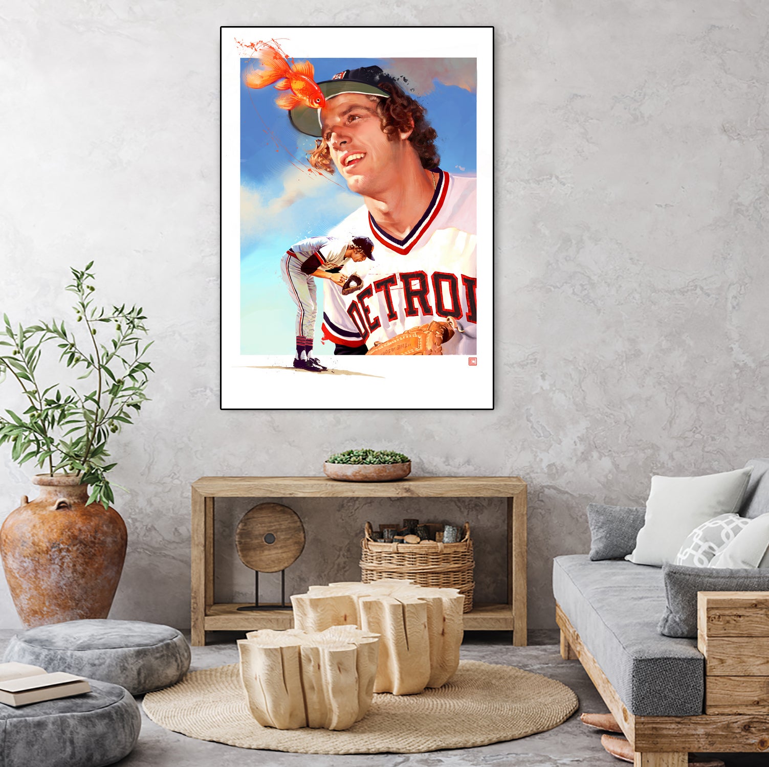 Mark Fidrych by Claudia Labarca on GIANT ART - orange digital painting