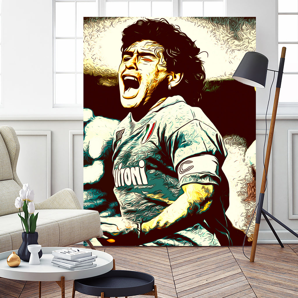 MARADONA SOCCER SPORT by MAX HARD on GIANT ART - orange vector illustration