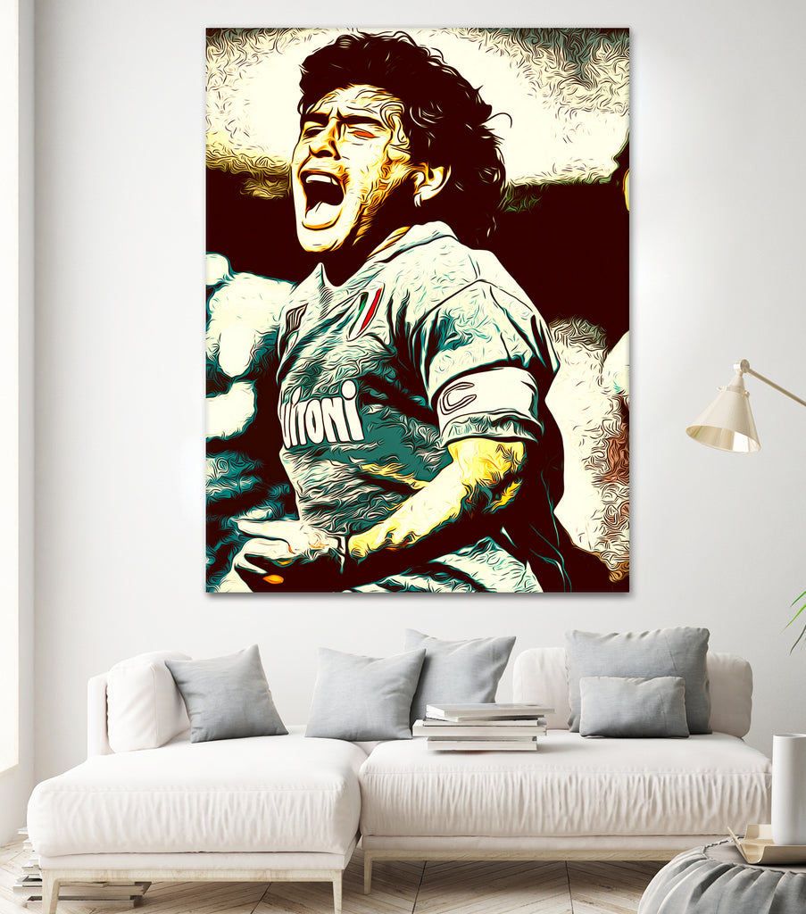 MARADONA SOCCER SPORT by MAX HARD on GIANT ART - orange vector illustration