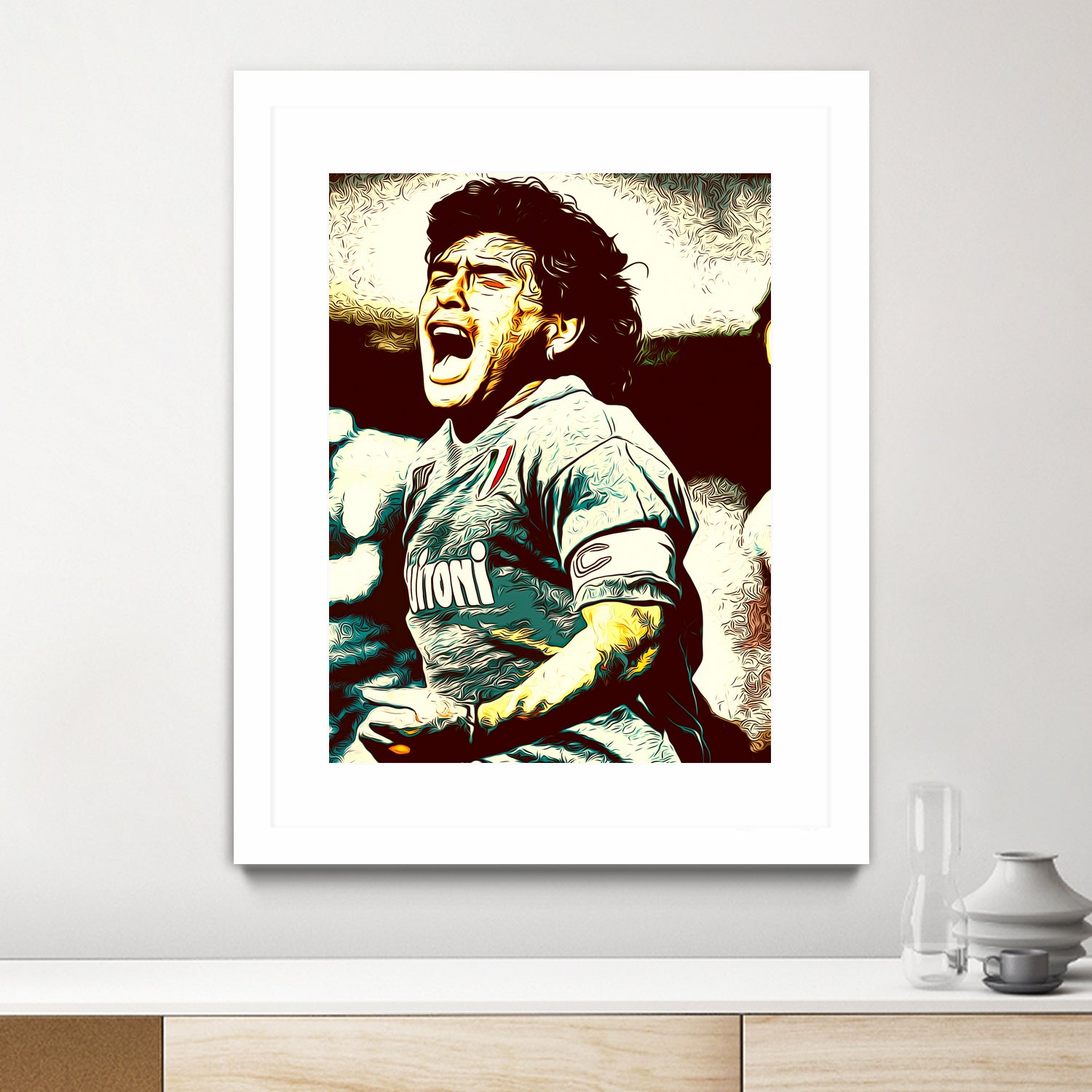 MARADONA SOCCER SPORT by MAX HARD on GIANT ART - orange vector illustration