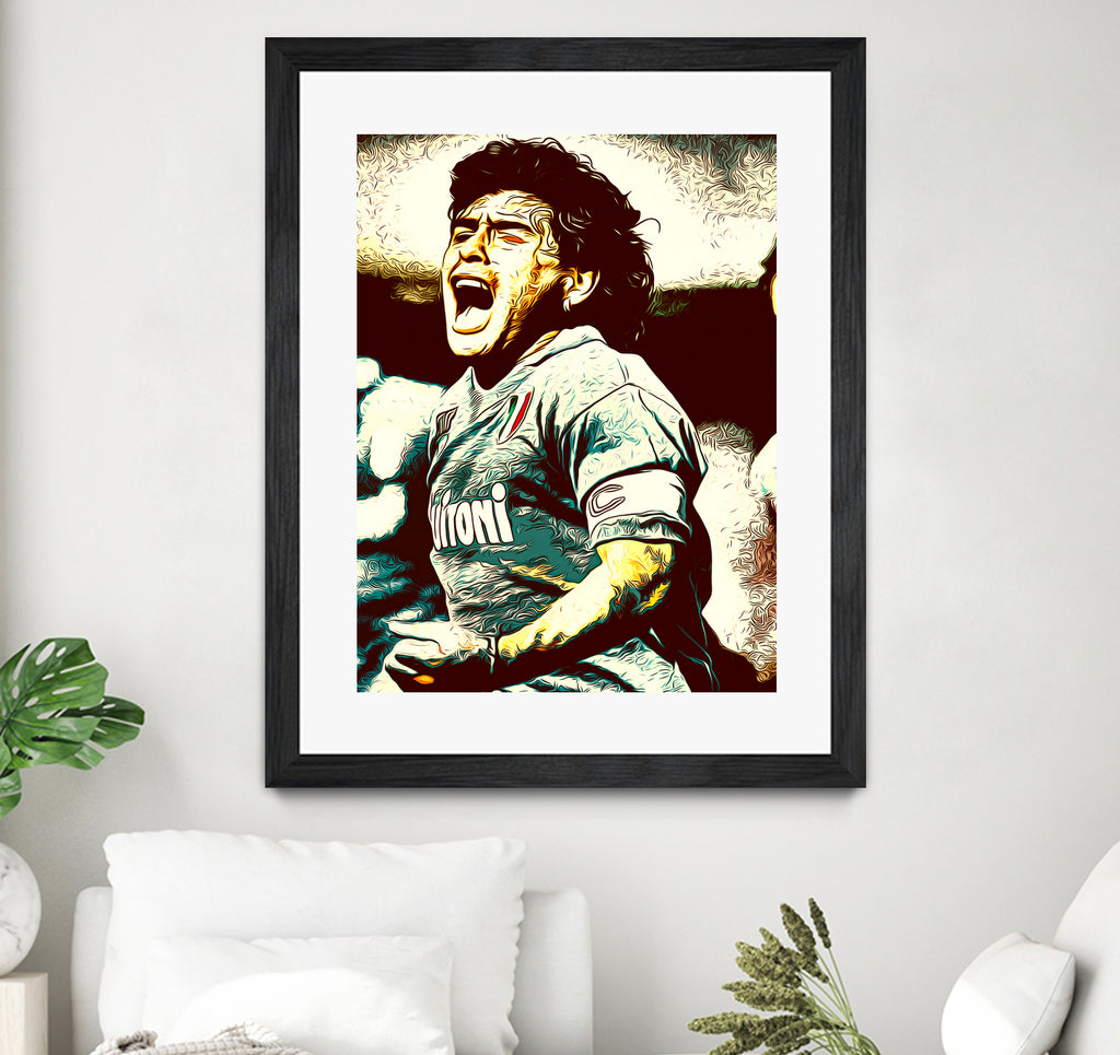 MARADONA SOCCER SPORT by MAX HARD on GIANT ART - orange vector illustration