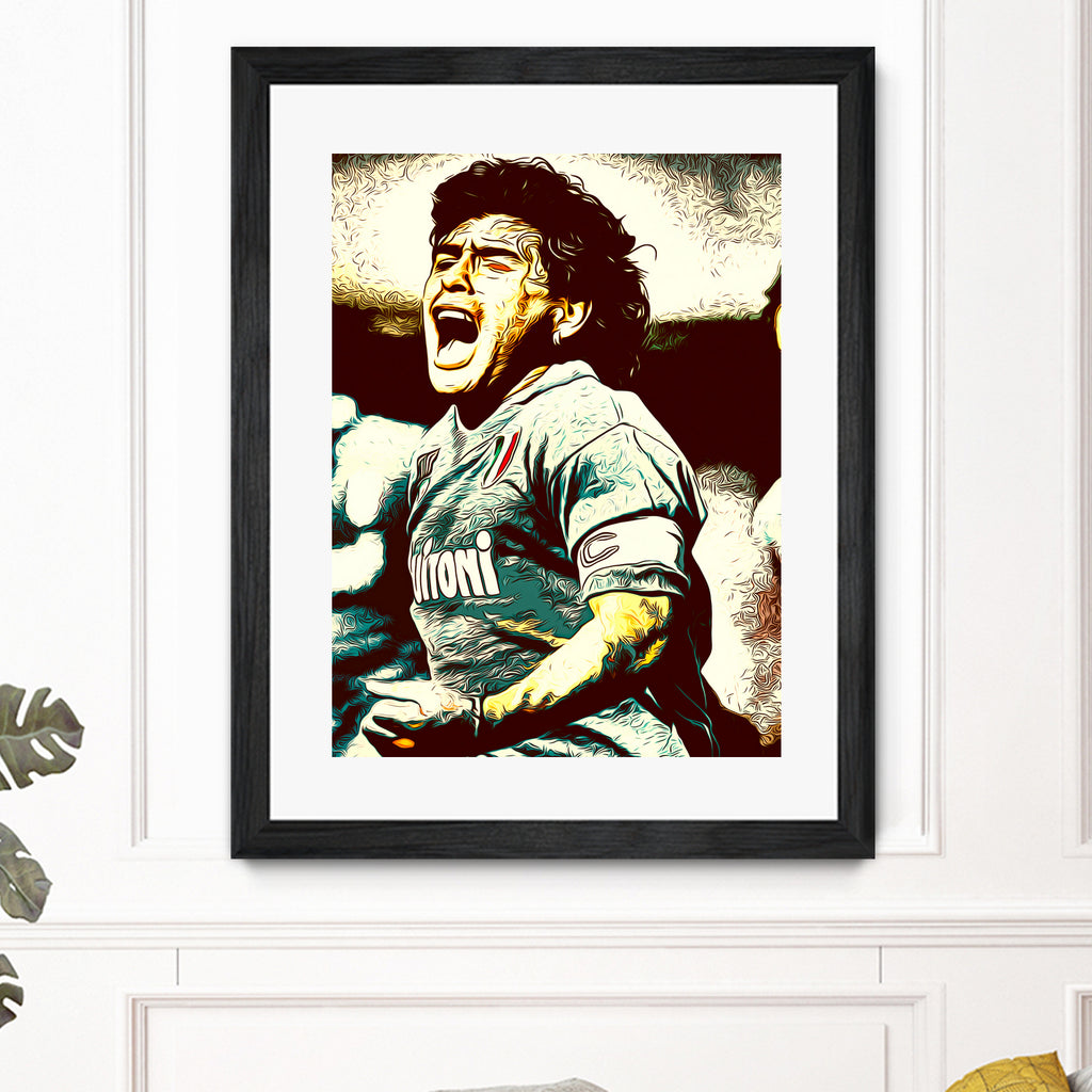 MARADONA SOCCER SPORT by MAX HARD on GIANT ART - orange vector illustration