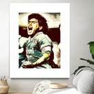 MARADONA SOCCER SPORT by MAX HARD on GIANT ART - orange vector illustration