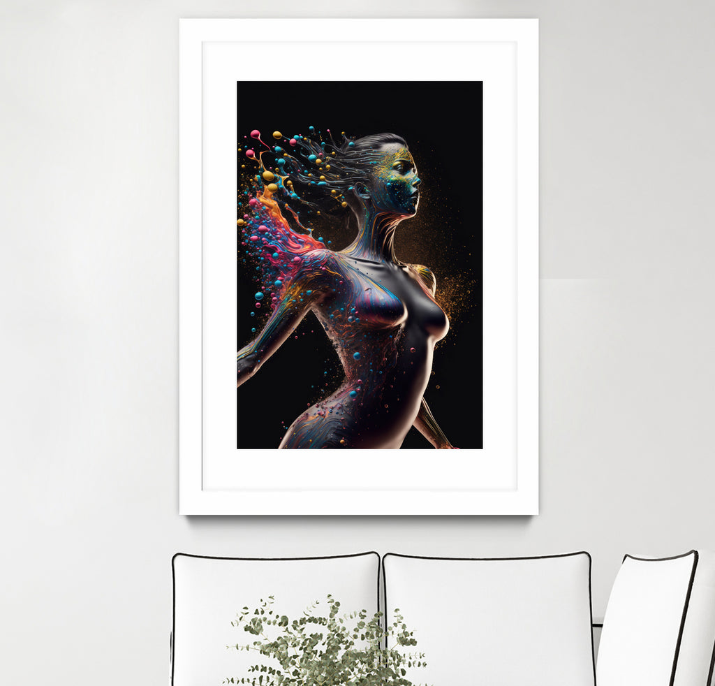 Woman from colors splash by Studio OMG on GIANT ART - gray digital painting