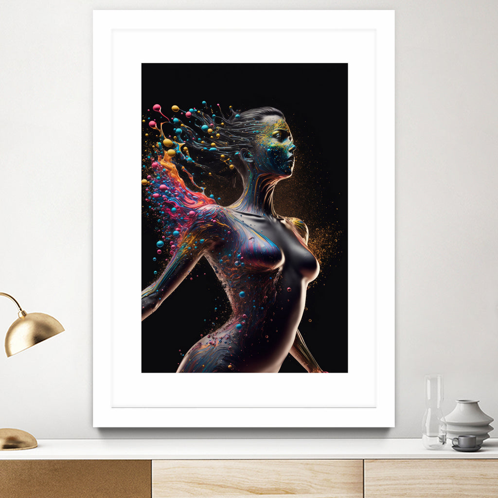 Woman from colors splash by Studio OMG on GIANT ART - gray digital painting