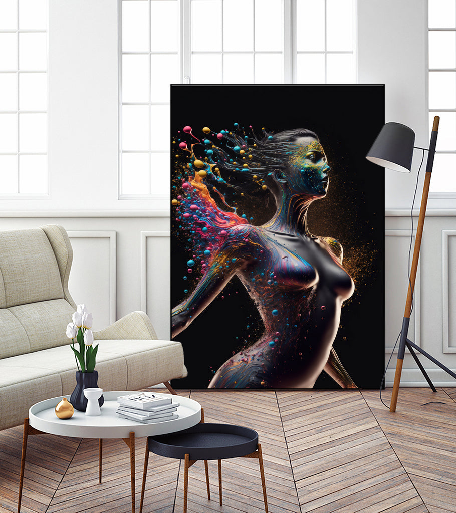 Woman from colors splash by Studio OMG on GIANT ART - gray digital painting