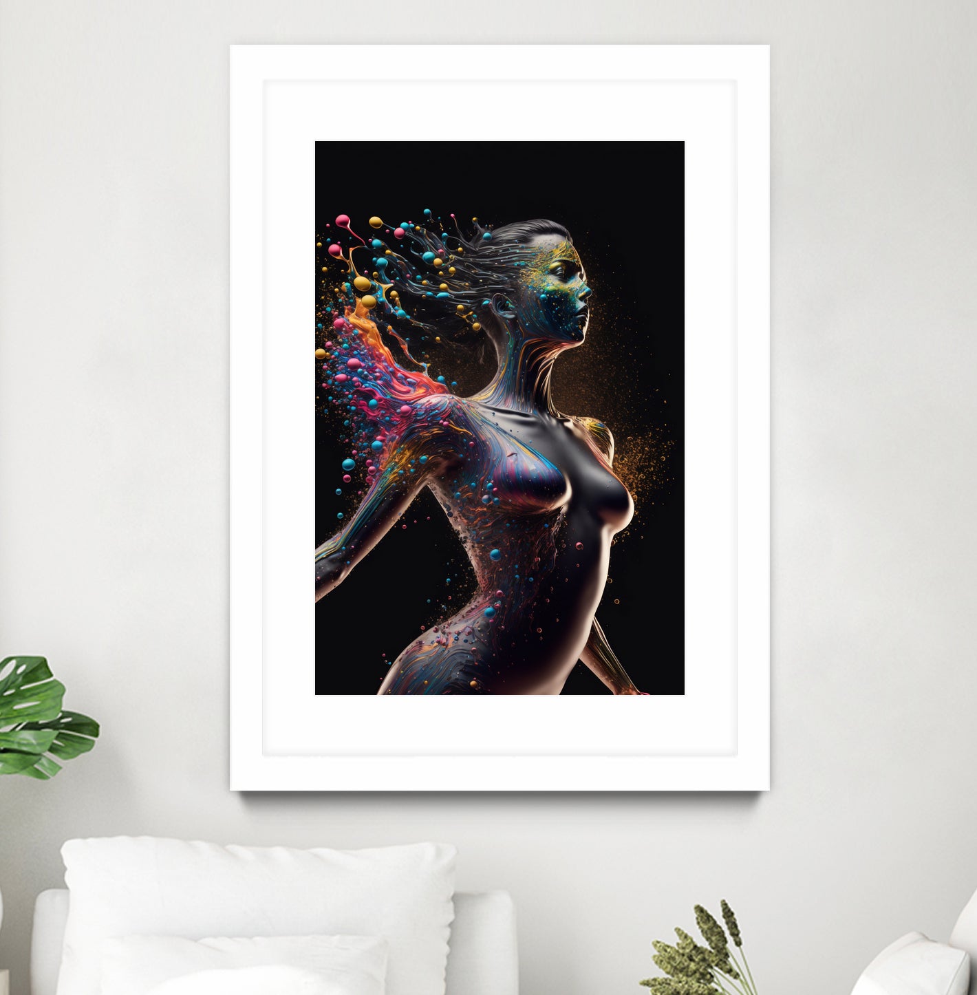 Woman from colors splash by Studio OMG on GIANT ART - gray digital painting