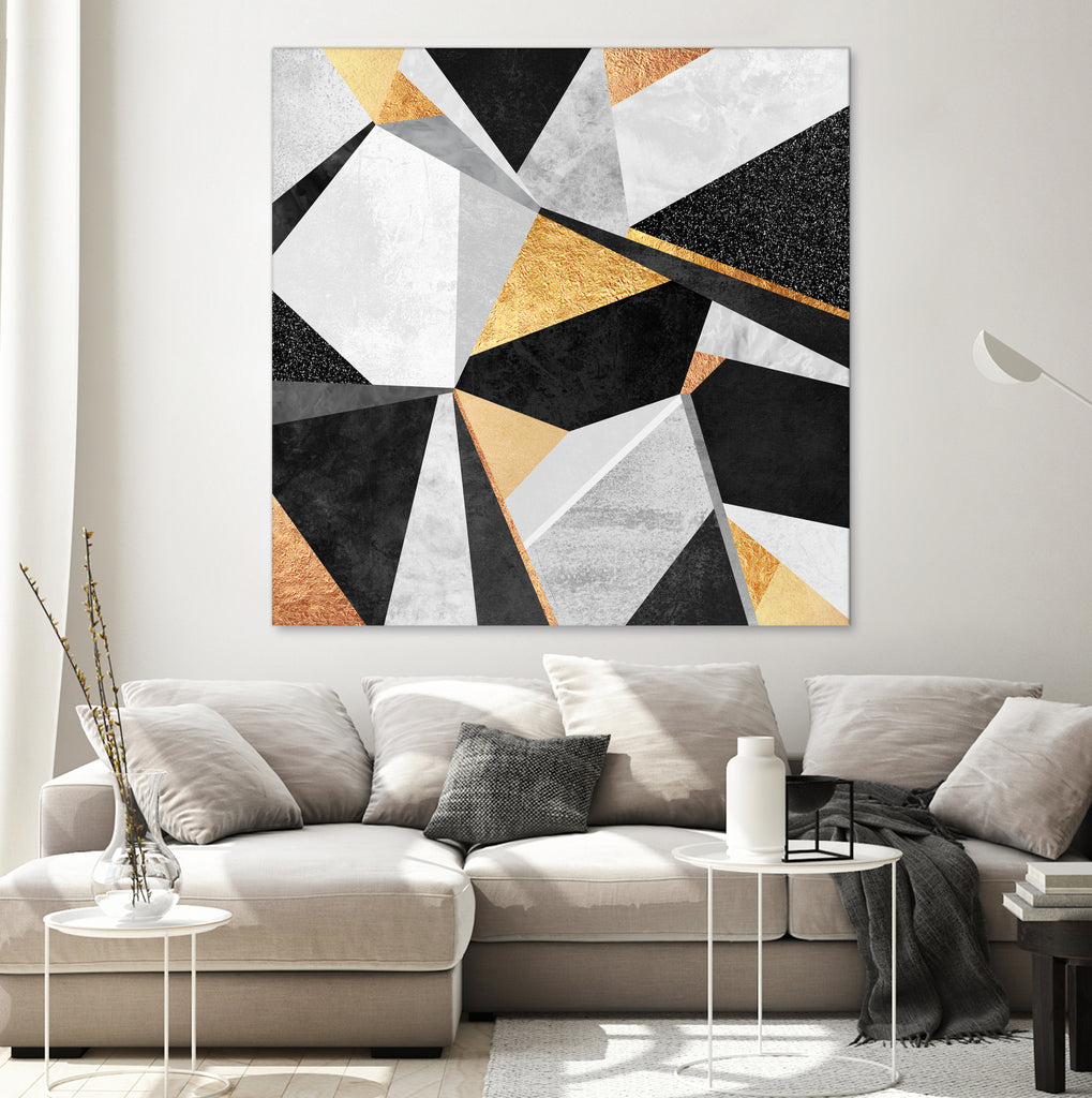 Geometry / Gold by Elisabeth Fredriksson on GIANT ART - yellow mixed media