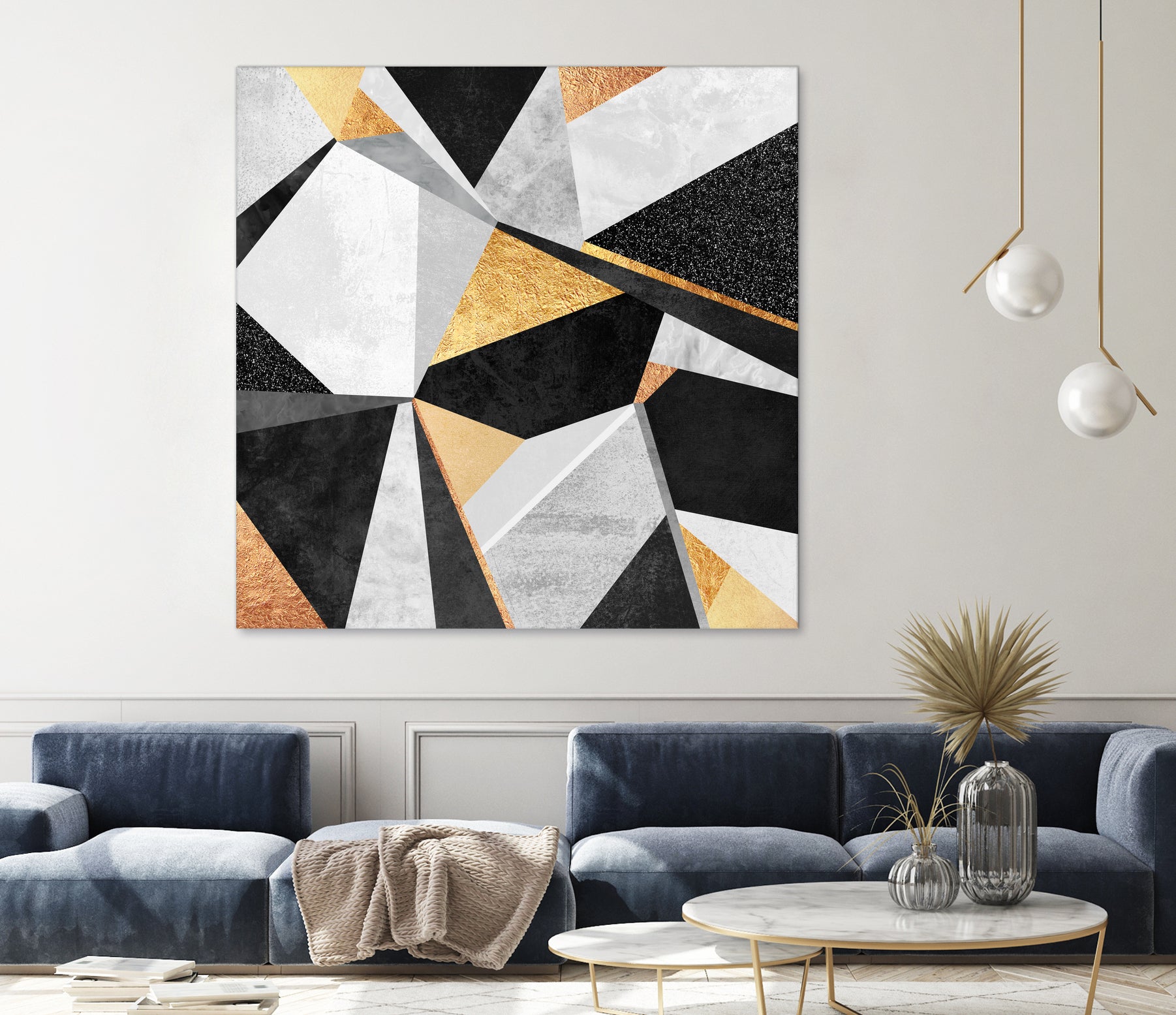 Geometry / Gold by Elisabeth Fredriksson on GIANT ART - yellow mixed media