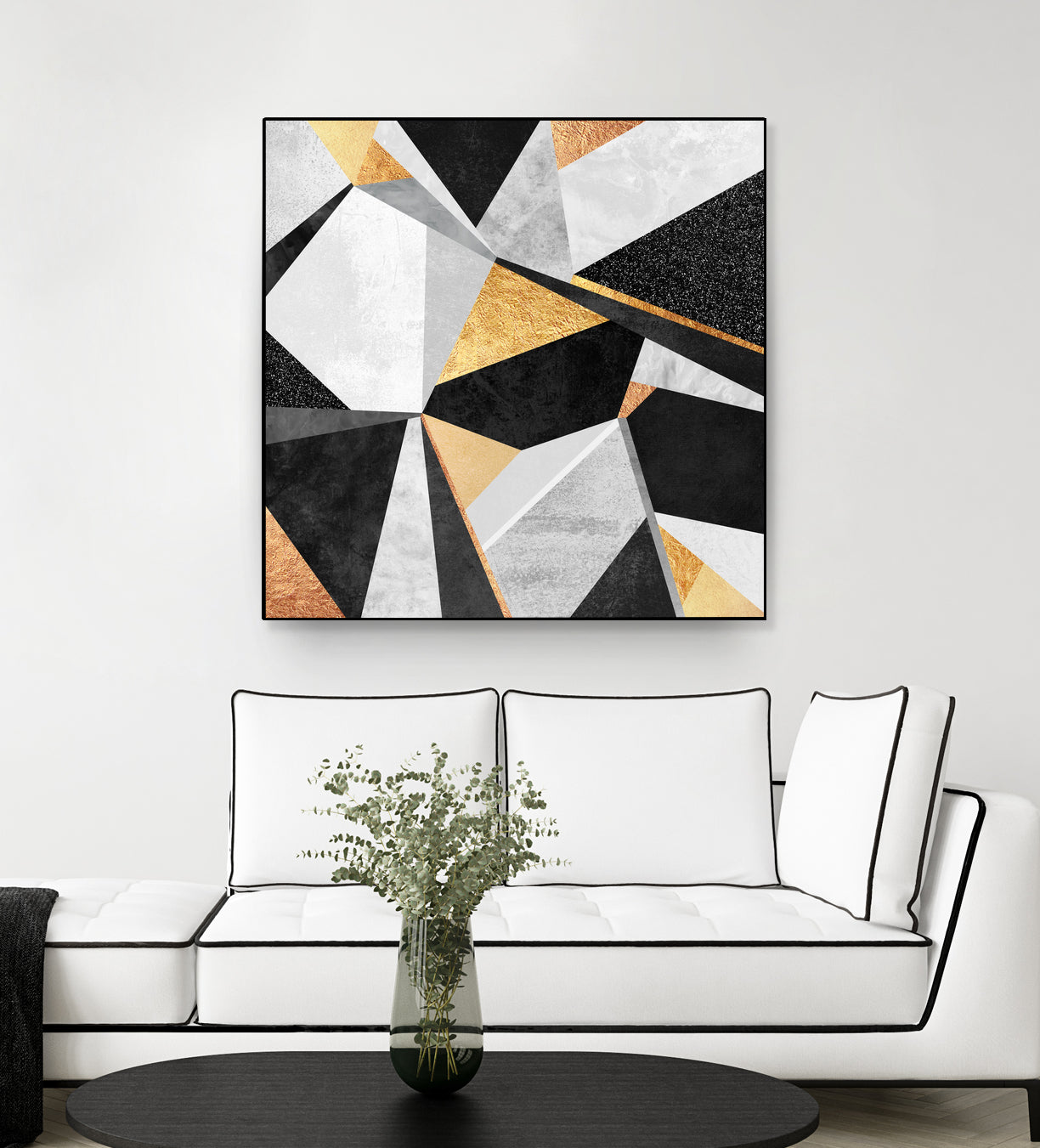 Geometry / Gold by Elisabeth Fredriksson on GIANT ART - yellow mixed media