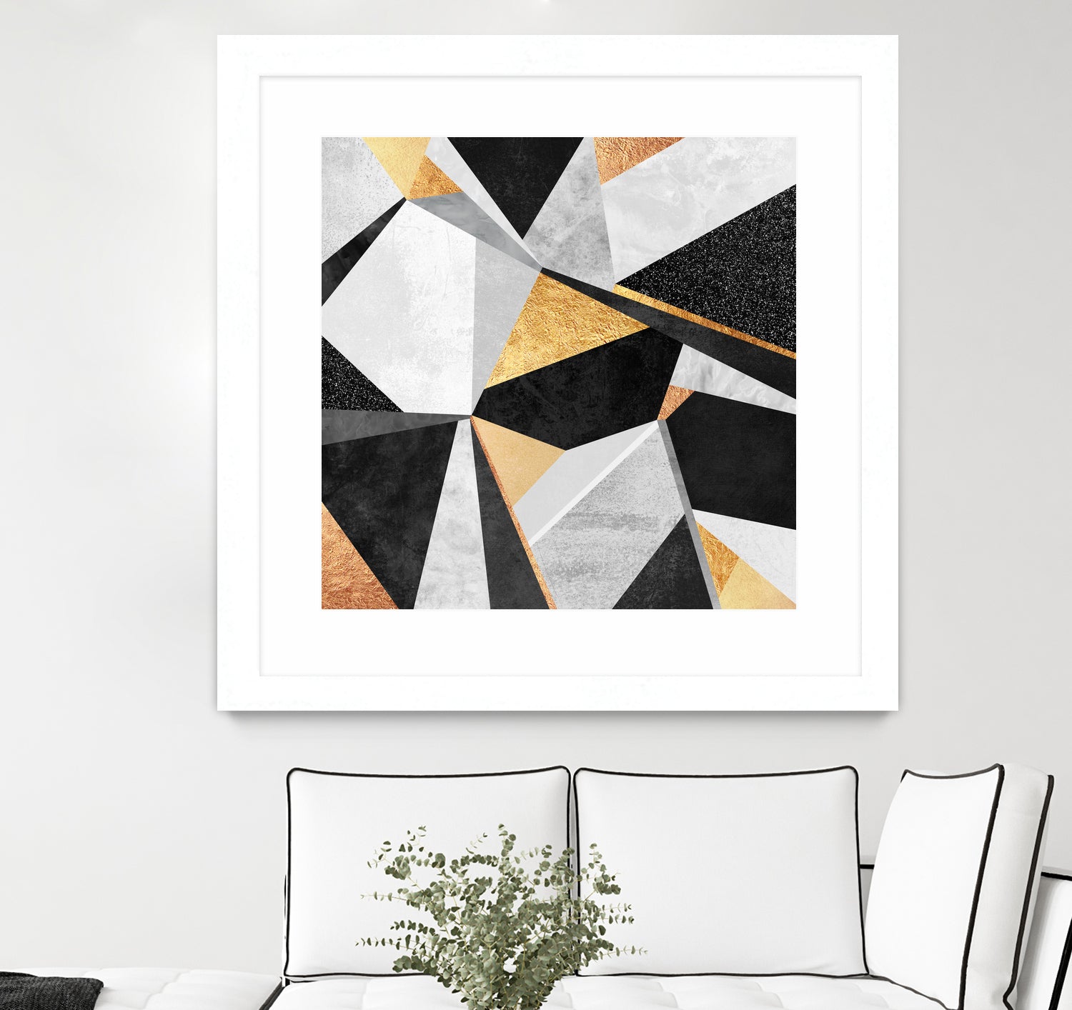 Geometry / Gold by Elisabeth Fredriksson on GIANT ART - yellow mixed media