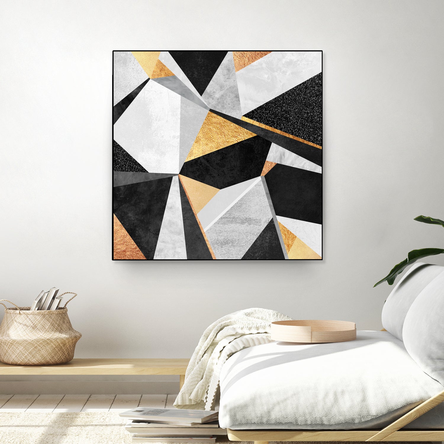 Geometry / Gold by Elisabeth Fredriksson on GIANT ART - yellow mixed media