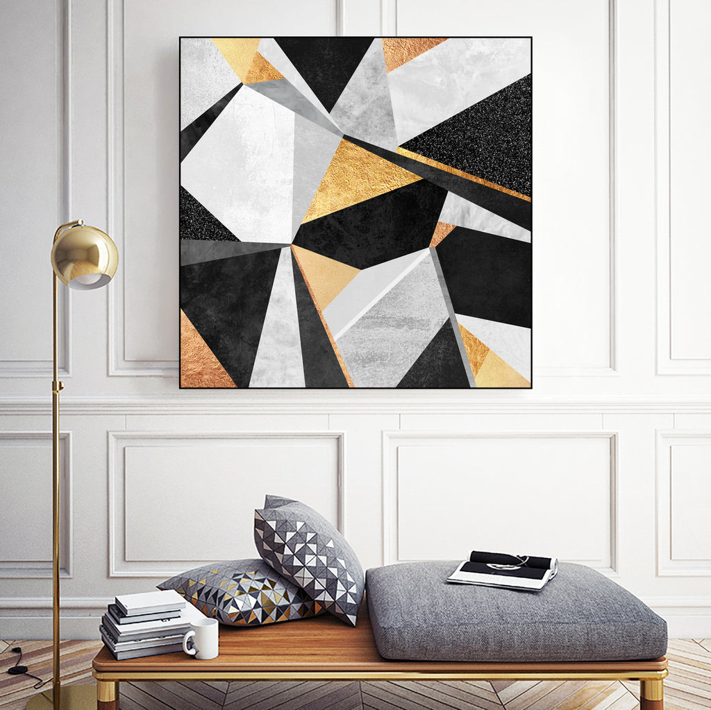 Geometry / Gold by Elisabeth Fredriksson on GIANT ART - yellow mixed media