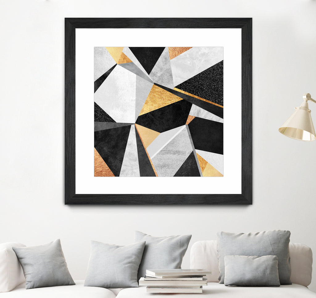 Geometry / Gold by Elisabeth Fredriksson on GIANT ART - yellow mixed media