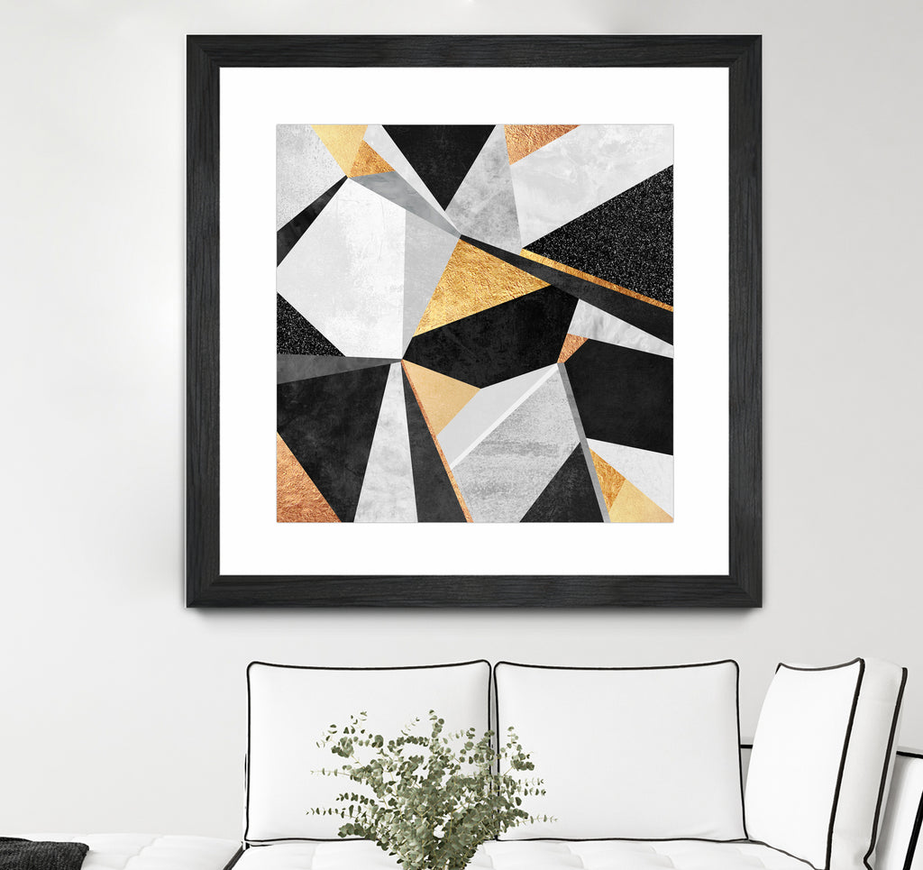 Geometry / Gold by Elisabeth Fredriksson on GIANT ART - yellow mixed media