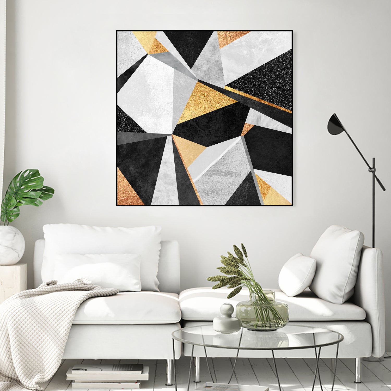 Geometry / Gold by Elisabeth Fredriksson on GIANT ART - yellow mixed media