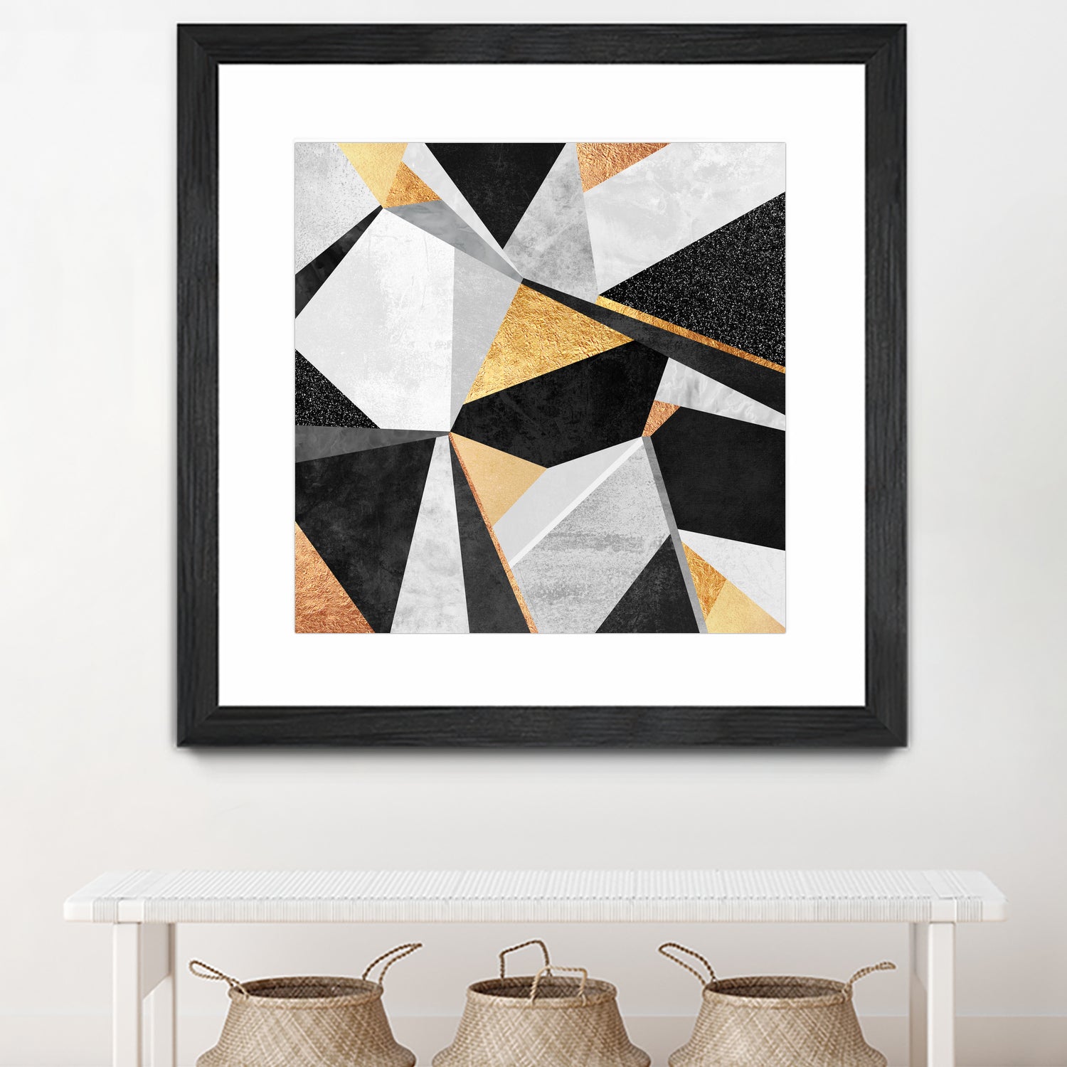 Geometry / Gold by Elisabeth Fredriksson on GIANT ART - yellow mixed media