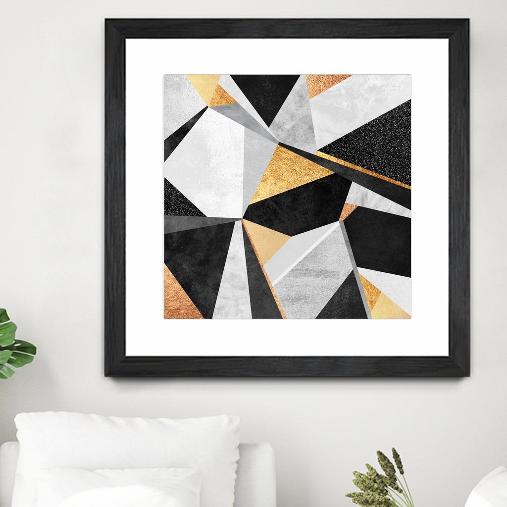 Geometry / Gold by Elisabeth Fredriksson on GIANT ART - yellow mixed media