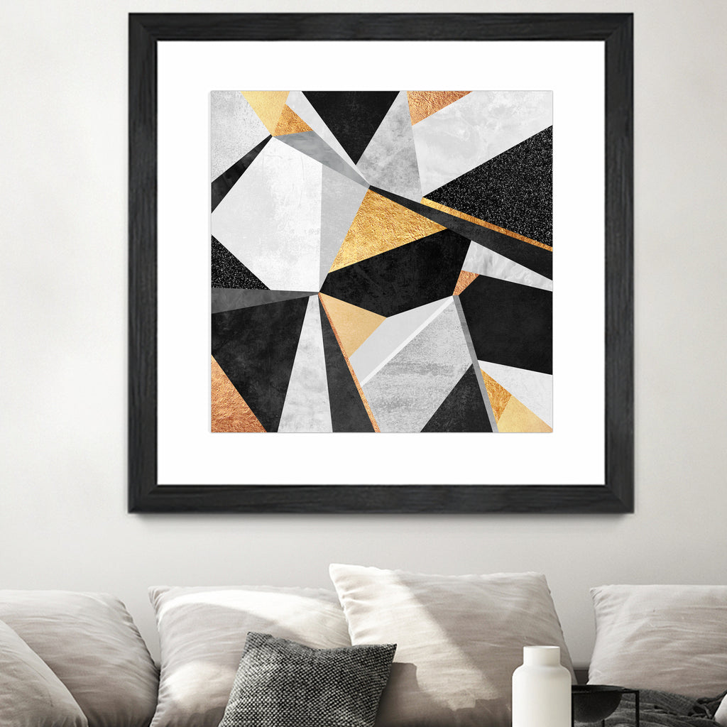 Geometry / Gold by Elisabeth Fredriksson on GIANT ART - yellow mixed media