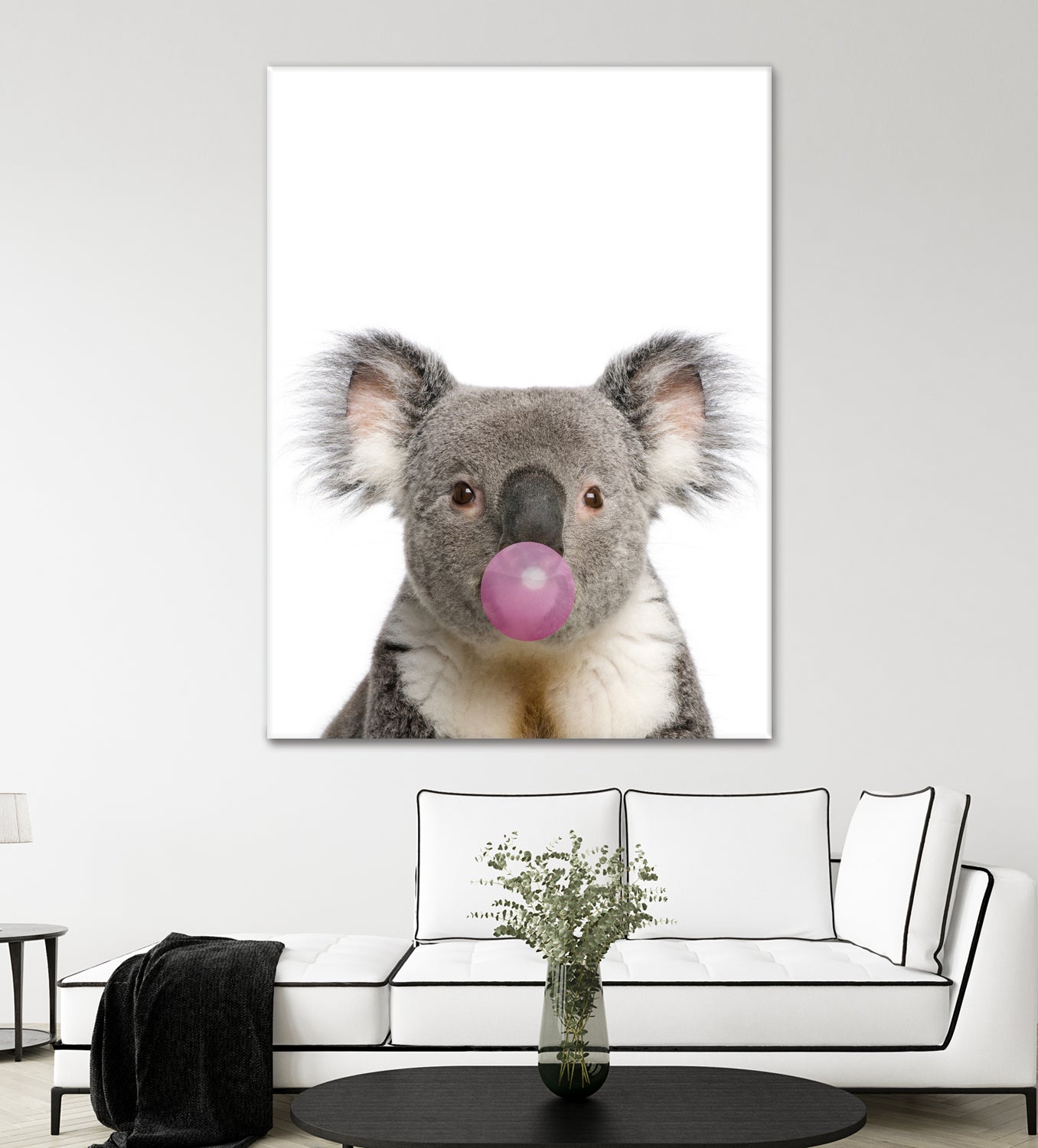 koala with bubble gum by miguel angel romero franco on GIANT ART - gray photo manipulation