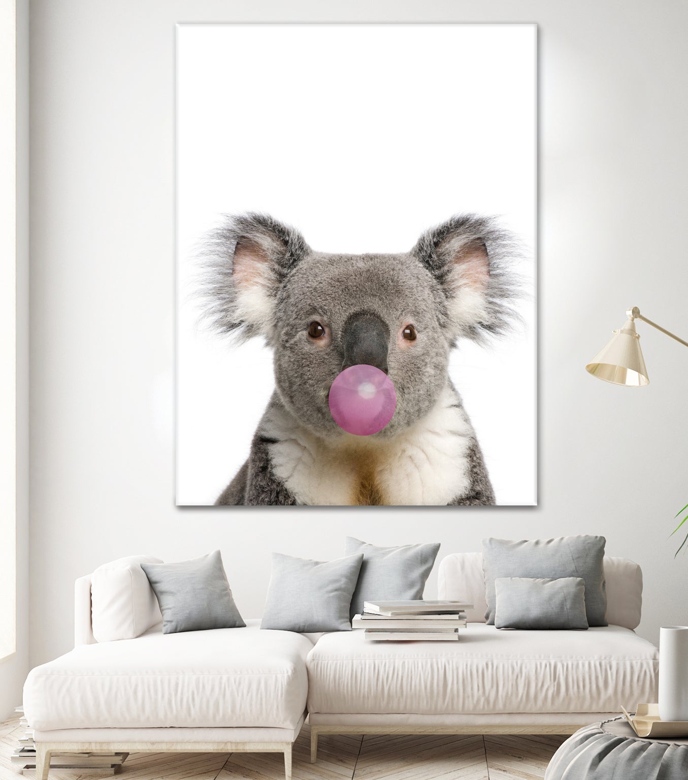 koala with bubble gum by miguel angel romero franco on GIANT ART - gray photo manipulation