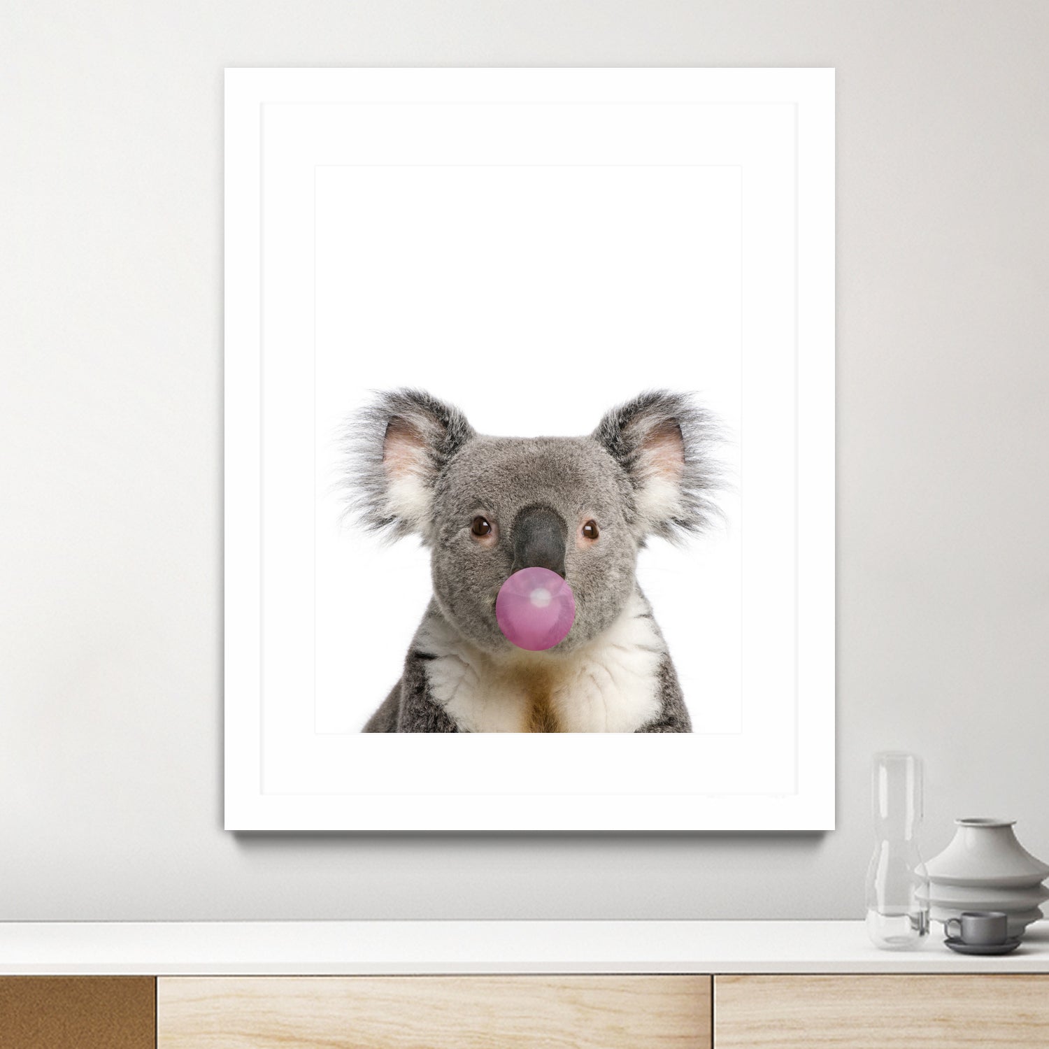 koala with bubble gum by miguel angel romero franco on GIANT ART - gray photo manipulation