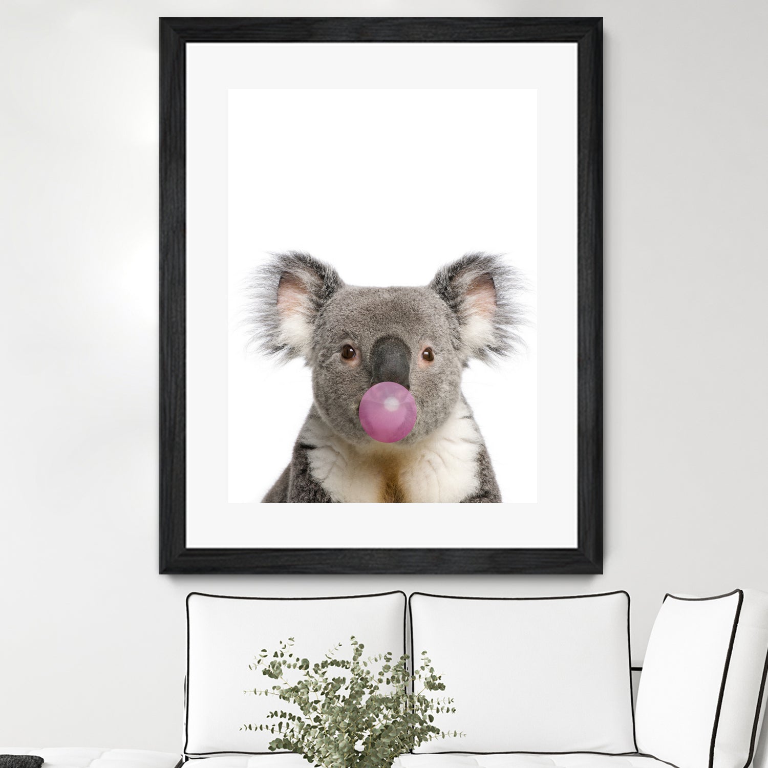 koala with bubble gum by miguel angel romero franco on GIANT ART - gray photo manipulation