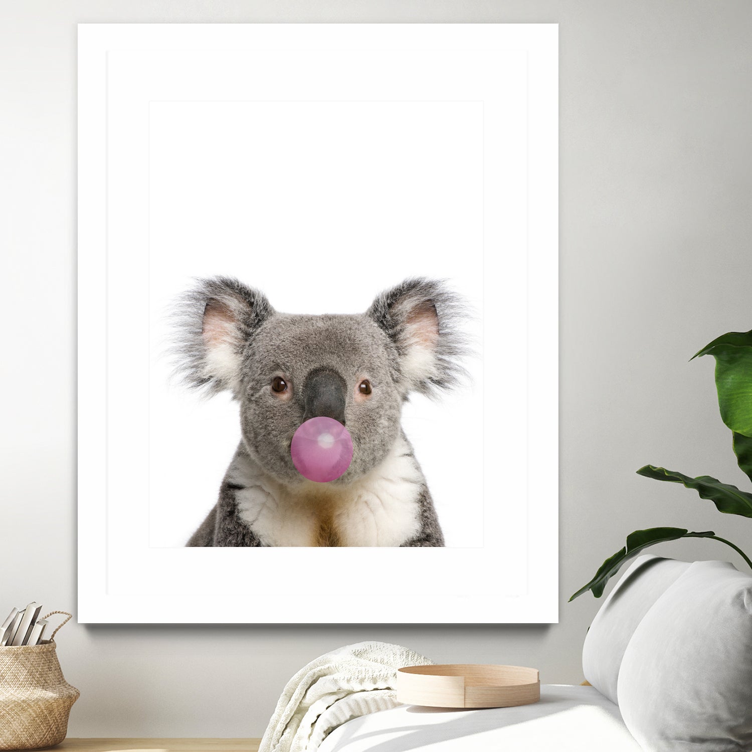 koala with bubble gum by miguel angel romero franco on GIANT ART - gray photo manipulation