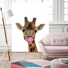 giraffe with bubble gum by miguel angel romero franco on GIANT ART - yellow photo manipulation