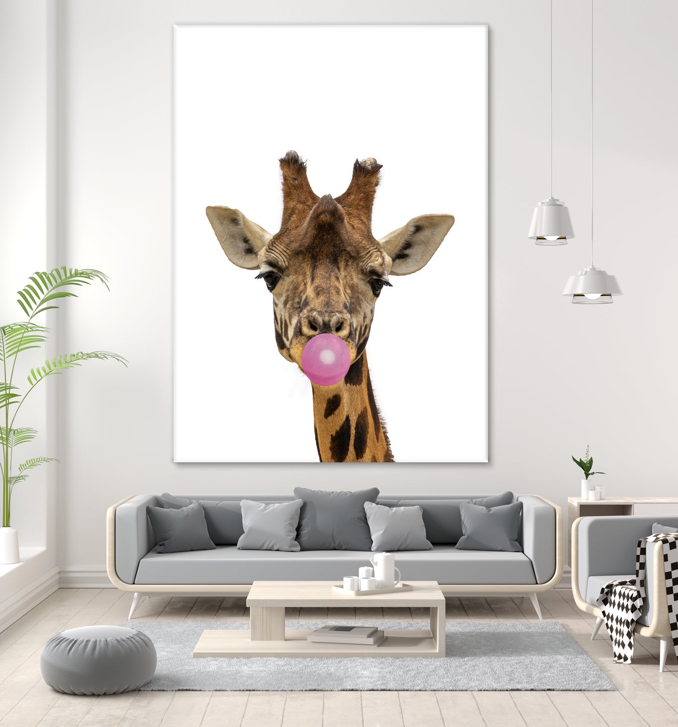 giraffe with bubble gum by miguel angel romero franco on GIANT ART - yellow photo manipulation