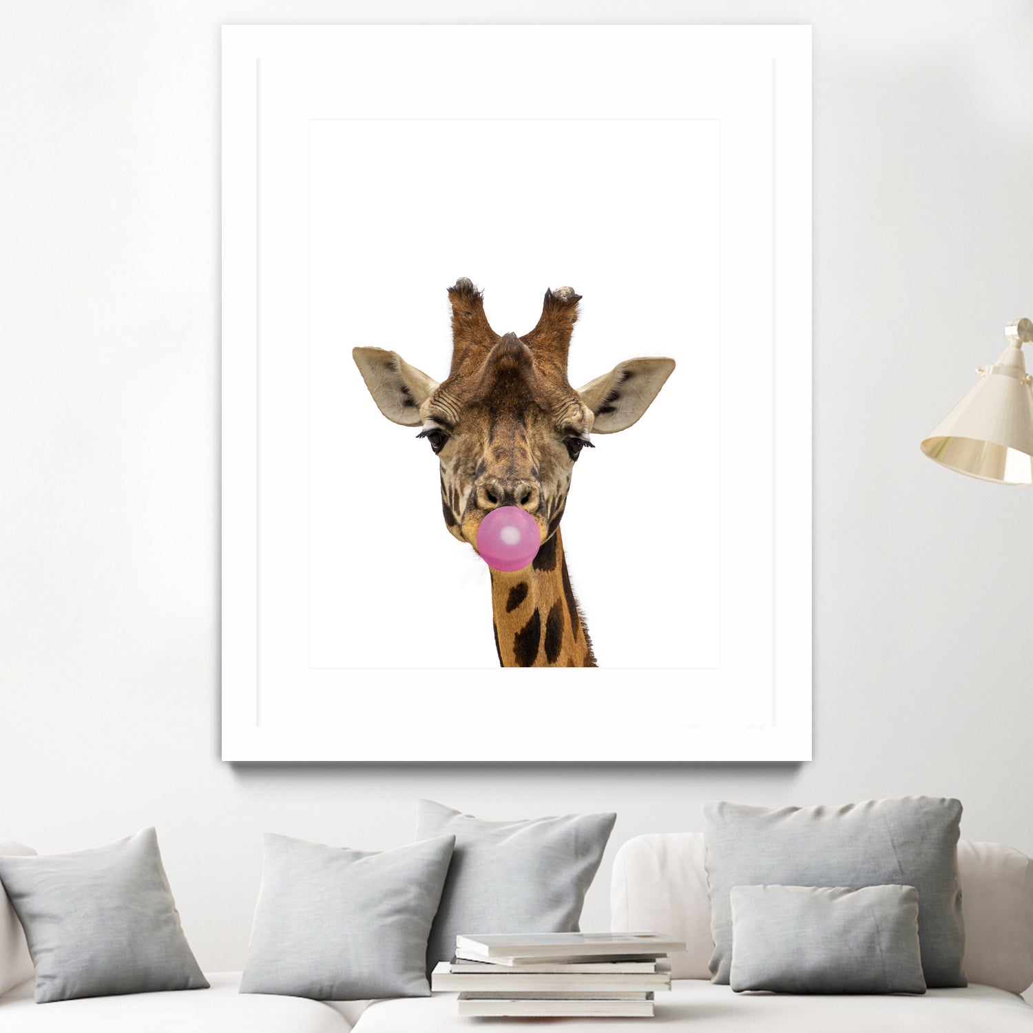 giraffe with bubble gum by miguel angel romero franco on GIANT ART - yellow photo manipulation