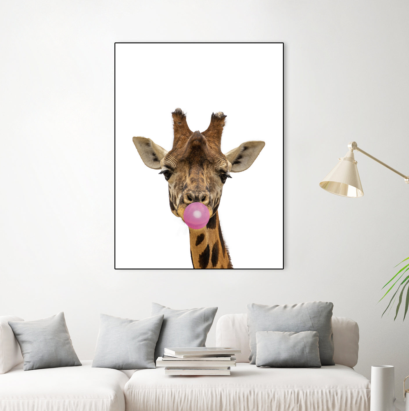 giraffe with bubble gum by miguel angel romero franco on GIANT ART - yellow photo manipulation