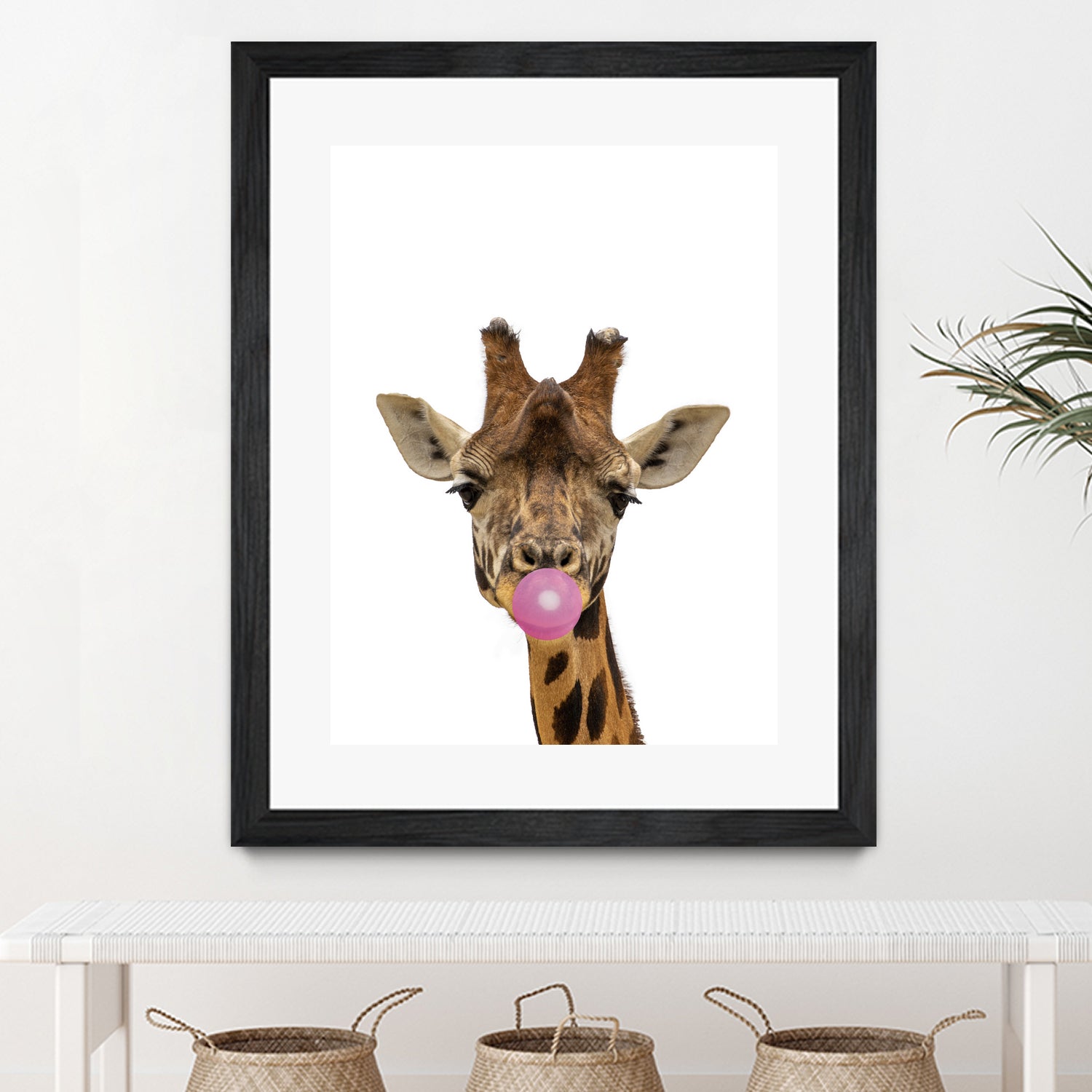 giraffe with bubble gum by miguel angel romero franco on GIANT ART - yellow photo manipulation