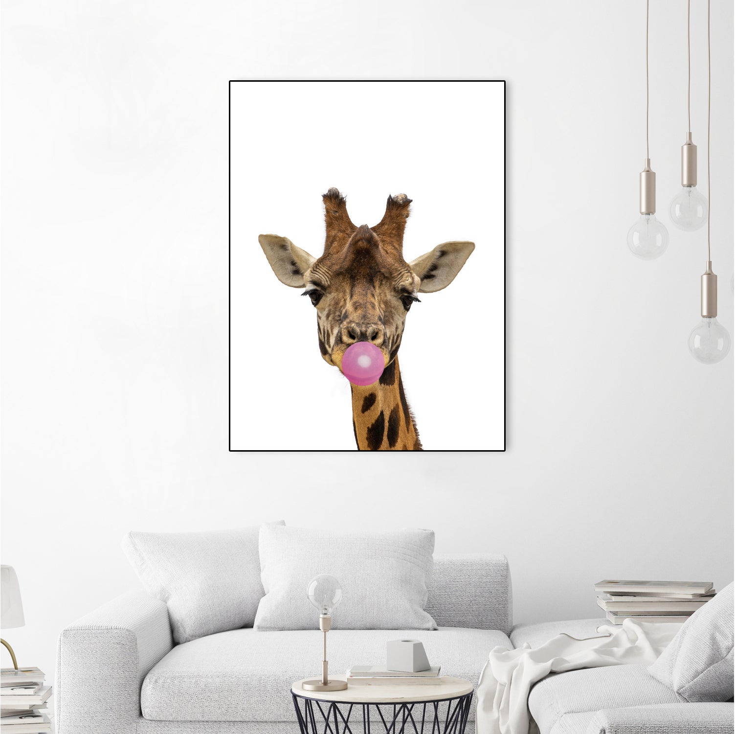 giraffe with bubble gum by miguel angel romero franco on GIANT ART - yellow photo manipulation