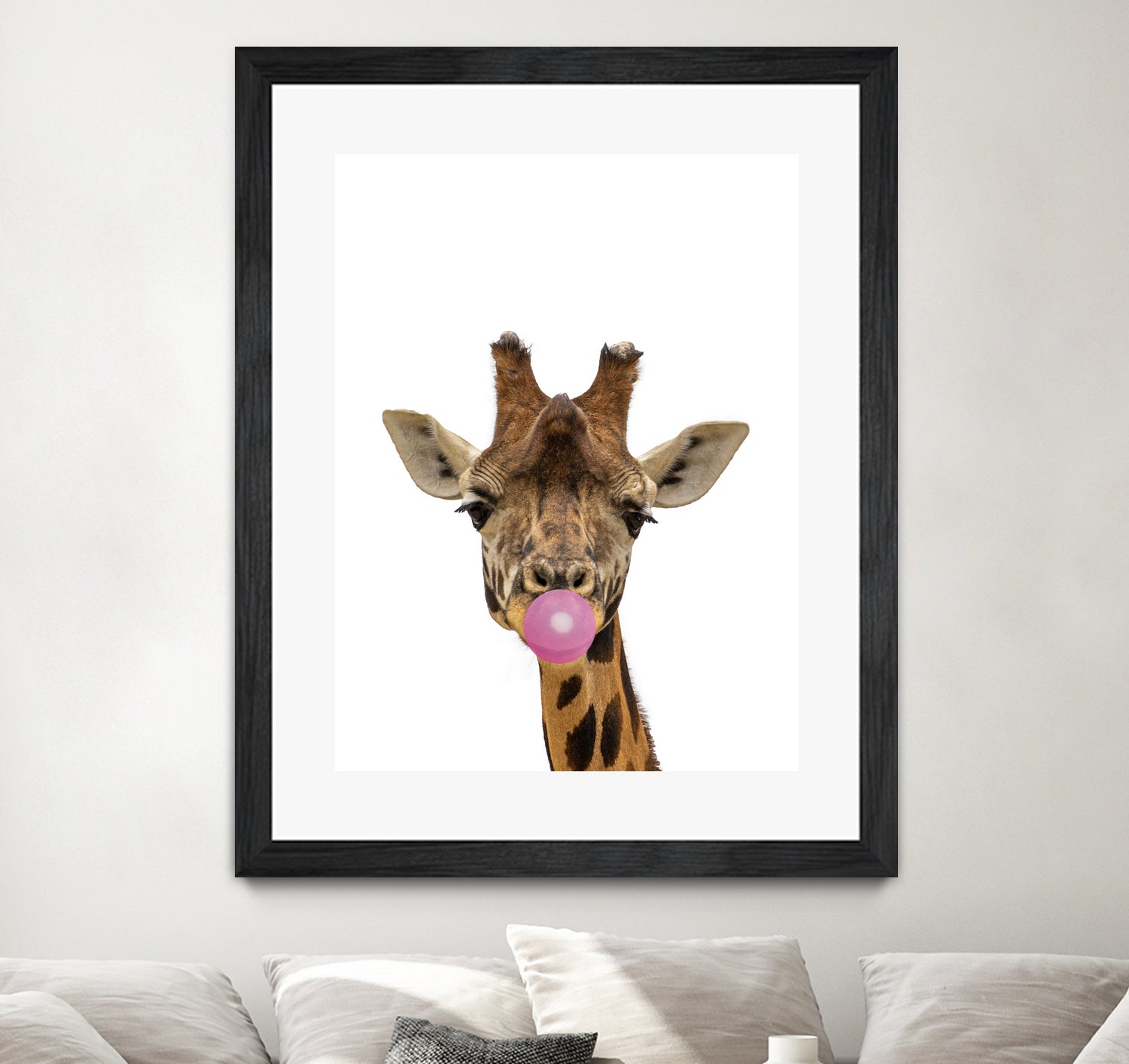 giraffe with bubble gum by miguel angel romero franco on GIANT ART - yellow photo manipulation