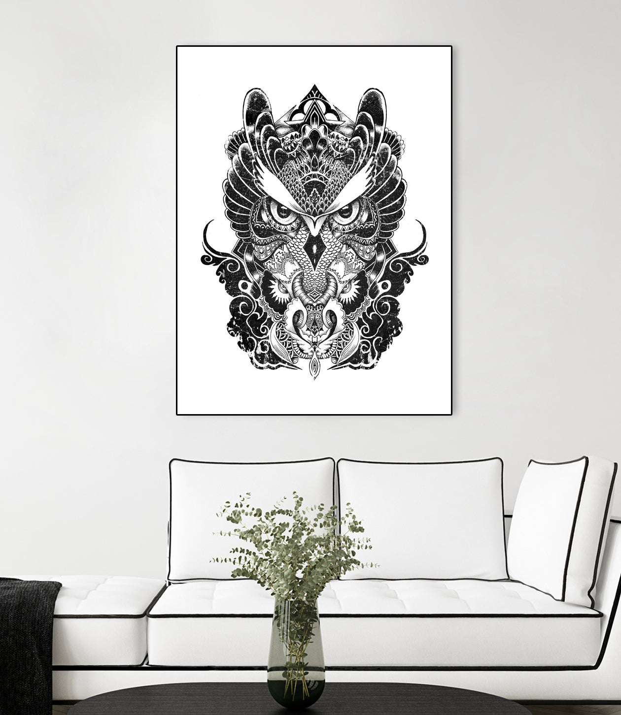 Owl and Dragon by Salvatore C. De Simone on GIANT ART - black mixed media