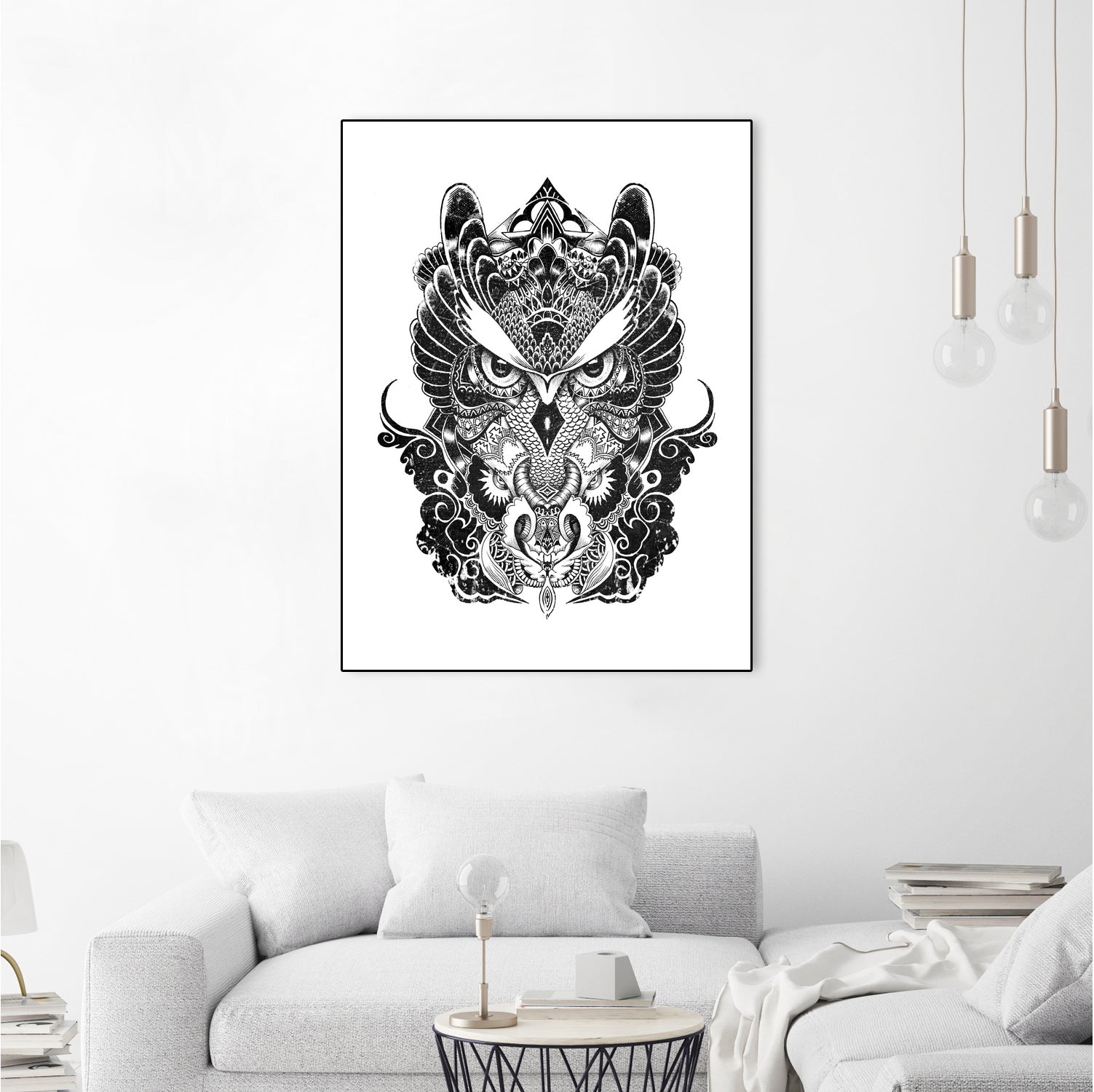 Owl and Dragon by Salvatore C. De Simone on GIANT ART - black mixed media