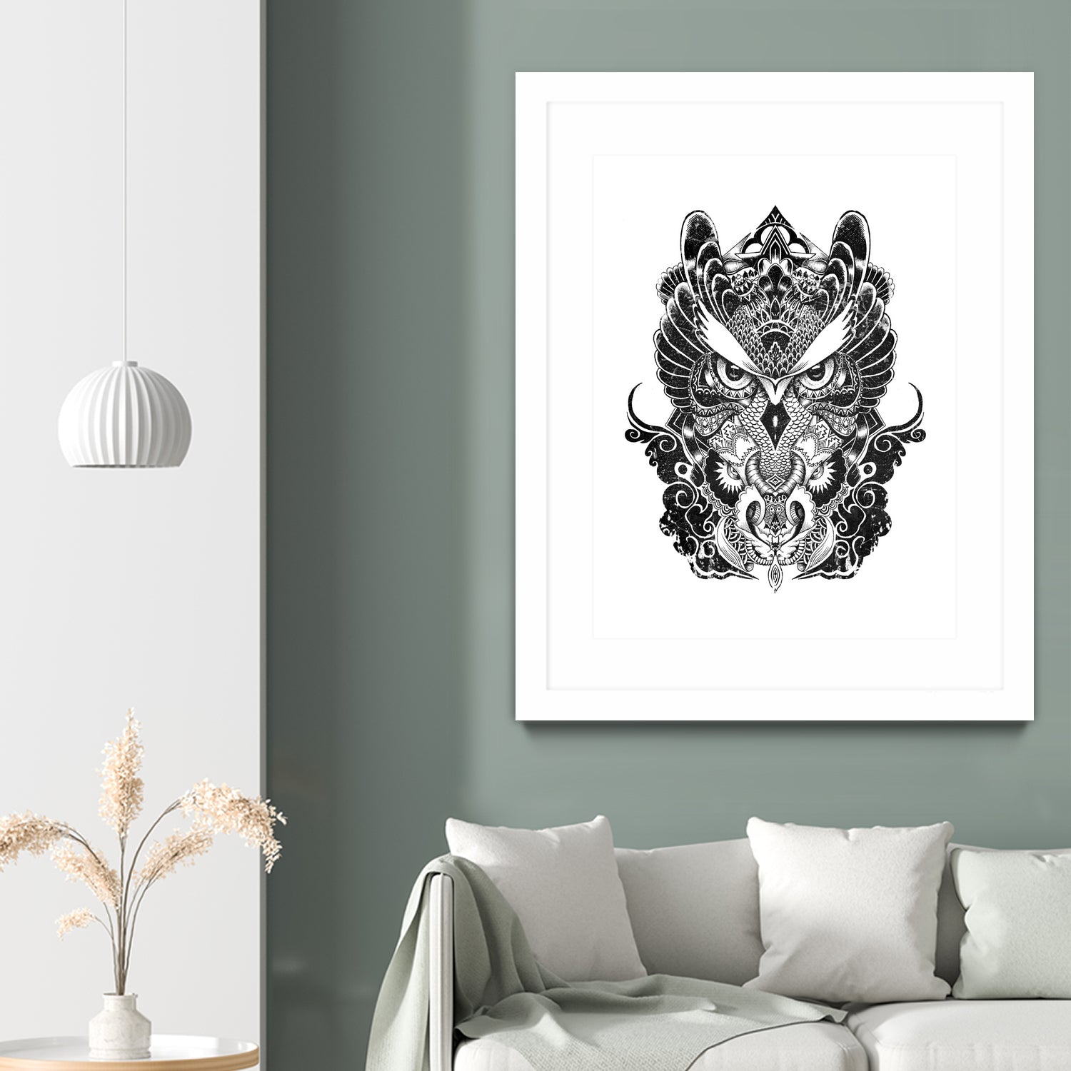 Owl and Dragon by Salvatore C. De Simone on GIANT ART - black mixed media