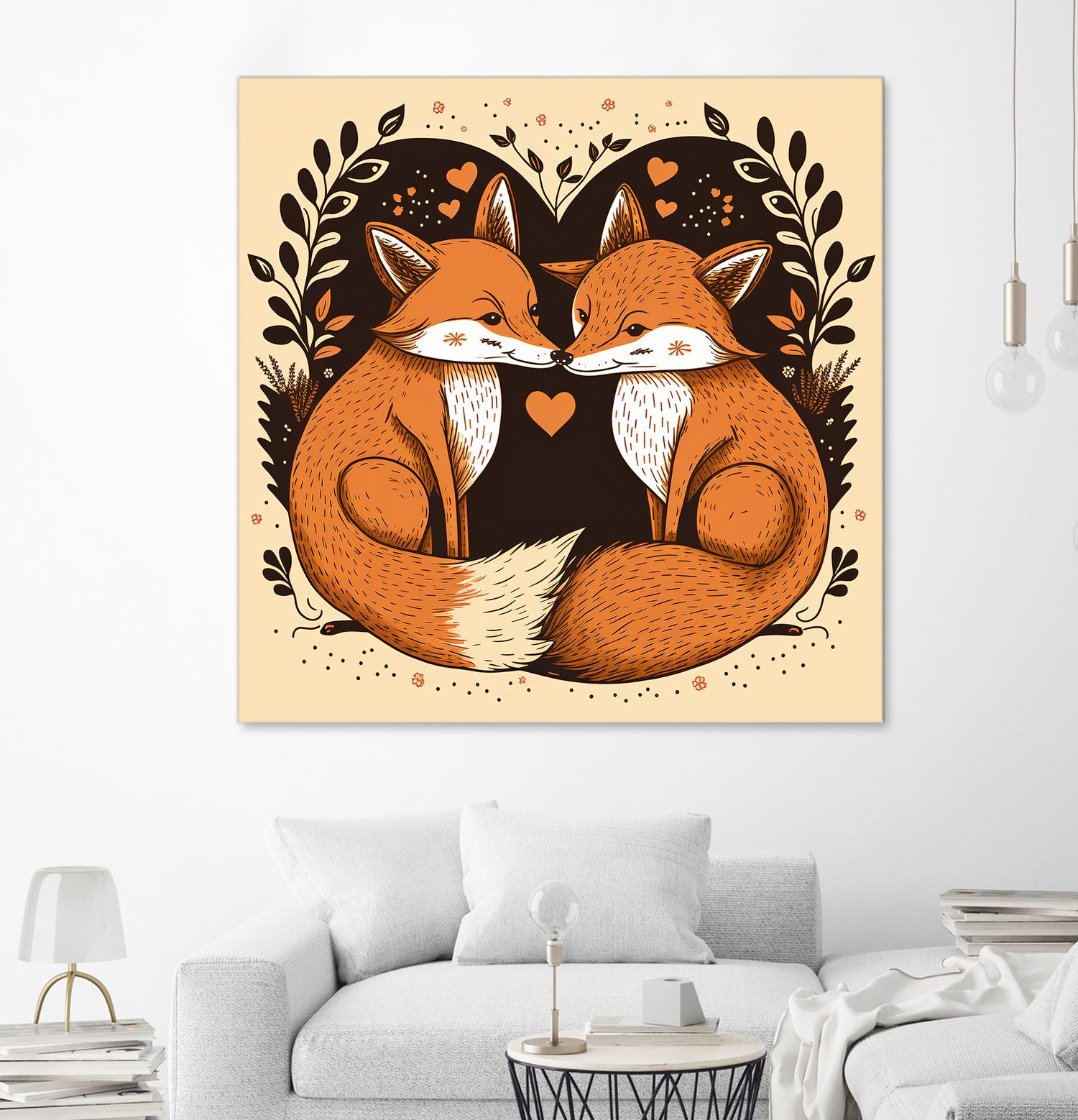 foxes in love by Haris Kavalla on GIANT ART - brown photo illustration