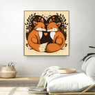 foxes in love by Haris Kavalla on GIANT ART - brown photo illustration