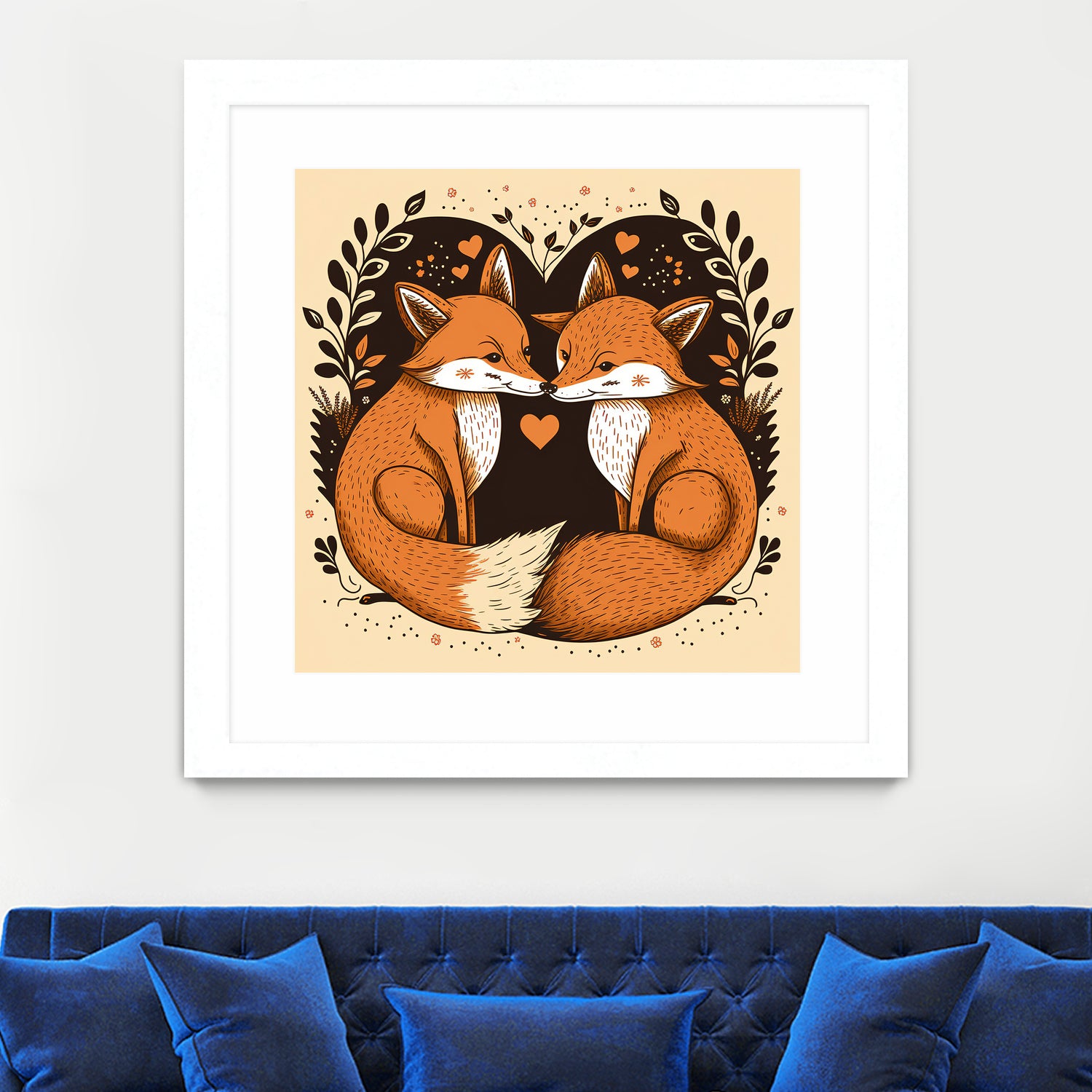 foxes in love by Haris Kavalla on GIANT ART - brown photo illustration