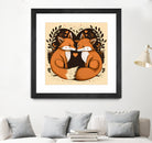 foxes in love by Haris Kavalla on GIANT ART - brown photo illustration