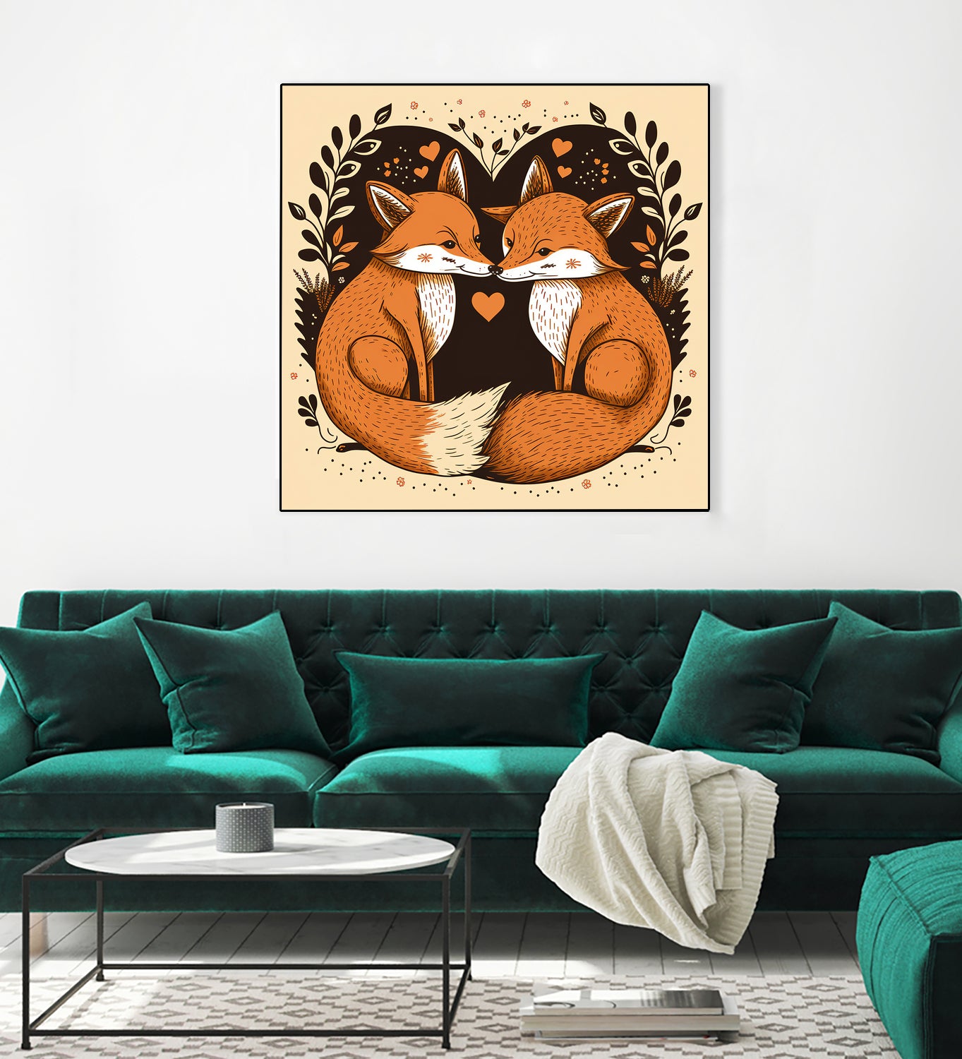 foxes in love by Haris Kavalla on GIANT ART - brown photo illustration