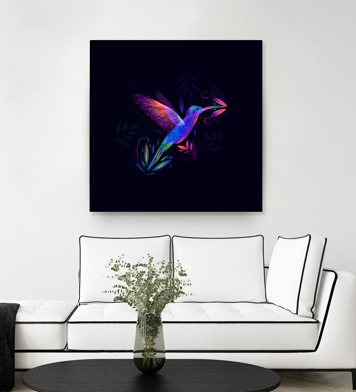 Colibri's world by Ilya Shapko on GIANT ART - blue mixed media