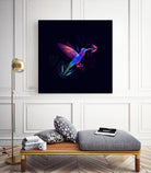 Colibri's world by Ilya Shapko on GIANT ART - blue mixed media